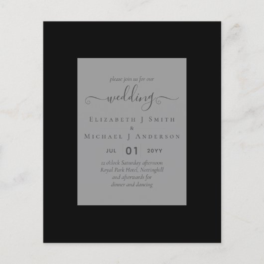 BUDGET TROUWKAARTEN - Minimalistische Script Flyer (Voorkant)