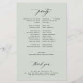 Budget trouwprogramma salie groen elegant flyer (Achterkant)