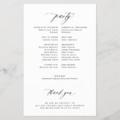 Budget trouwprogramma zwart wit elegant flyer (Achterkant)