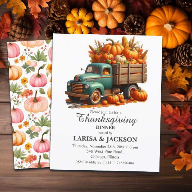 Budget Truck met Pompoenen Thanksgiving Uitnodigin (Creator heeft geüpload)
