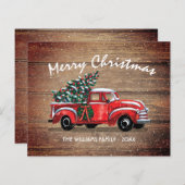 Budget Truck Rustic Merry-kerstkaart (Voorkant / Achterkant)