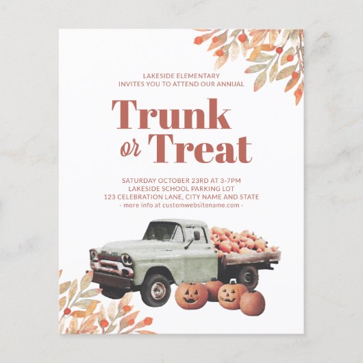 Budget Trunk of Treat Halloween Pumpkin Invitation (Voorkant)