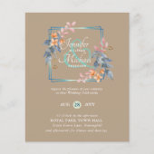 BUDGET Tuin Bladeren Herfst Trouw Uitnodigingen Tu (Voorkant)