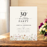 Budget Tuin Bloemen 30e verjaardag Uitnodiging<br><div class="desc">Vier in stijl met een bloemenkalligrafie van de tuin 30e verjaardag uitnodiging, perfect voor een mijlpaal evenement. Met levendige bloemige design en elegante kalligrafie zet deze uitnodiging een grillige maar verfijnde toon voor uw feest. Het weelderige tuinthema combineert natuurlijke schoonheid met sierlijke typografie, waardoor een tijdloze en uitnodigende look wordt...</div>