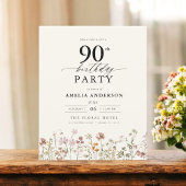 Budget Tuin Bloemen 90ste Verjaardag Uitnodiging Flyer