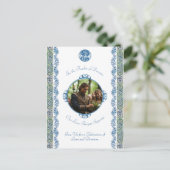 Budget Turkoois Keltische Draak Trouwdag Briefkaart (Staand voorkant)