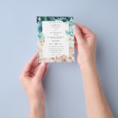 Budget Turquoise & Blush Pink Floral Wedding 2 Flyer (Hand)