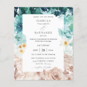 Budget Turquoise & Blush Pink Floral Wedding 2 Flyer (Voorkant)