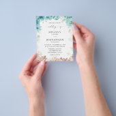 Budget Turquoise & Blush Pink Floral Wedding Flyer (Hand)