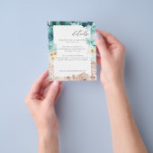 Budget Turquoise & Blush Roze Bloem V2 Flyer (Hand)