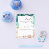 Budget Turquoise & Blush Roze Bloem V2 Flyer (Enkel)