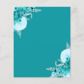 Budget Turquoise Floral Wedding Save the Date (Achterkant)
