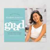 Budget Turquoise Foto Opslaan Datum Afstudeer Uitn (Voorkant)