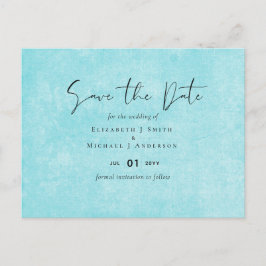 BUDGET Turquoise Geel Schrift Huwelijk Briefkaart