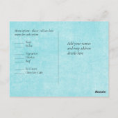 BUDGET Turquoise Geel Schrift Huwelijk Briefkaart (Achterkant)