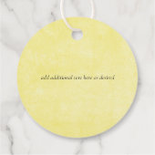 BUDGET Turquoise Geel Script Bruiloft Bedankjes Labels (Achterkant)