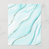 Budget Turquoise Gold Agate Wedding Invitation (Achterkant)