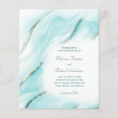 Budget Turquoise Gold Agate Wedding Invitation (Voorkant)
