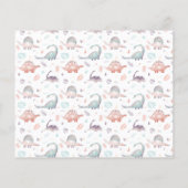 Budget Turquoise & Gold Girl Dinosaur Birthday (Achterkant)