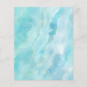 Budget Turquoise Gold Marble Wedding Menu (Achterkant)