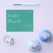 Budget Turquoise Green Calligraphy Photo Wedding Flyer (Enkel)