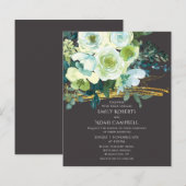 Budget Turquoise Green Floral Gold Glitter Wedding (Voorkant / Achterkant)