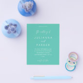 Budget Turquoise Green MOD Calligraphy Wedding Flyer (Enkel)
