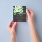 Budget Turquoise Groen Bloemengoud Foto Bruiloft Flyer (Hand)