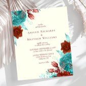 Budget Turquoise Roest Ivoor Bloemen Bruiloftsinva