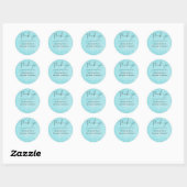 BUDGET Turquoise Yellow Script Weddenschap Ronde Sticker (Vel)