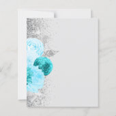 Budget Turquoise Zilveren Bloemen Kalligrafie Trou (Achterkant)