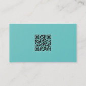 Budget Turquoise & Zilveren Glitter QR-code Visitekaartje (Achterkant)