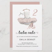 Budget Tutu minimalistisch Ballerina 2e verjaardag (Voorkant / Achterkant)