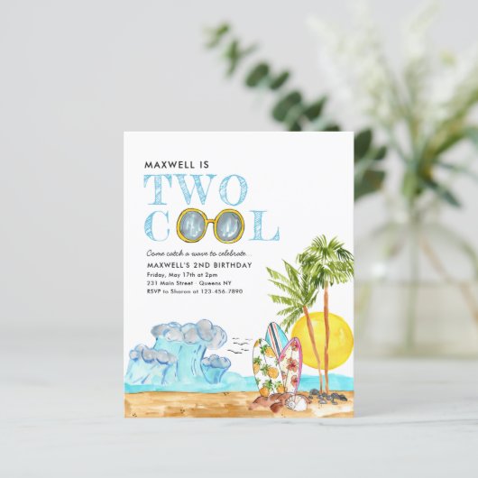 Budget Twee Cool Surfing Beach Waves 2e Verjaardag (Staand voorkant)