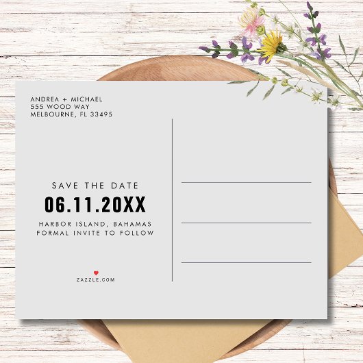 Budget Twee Foto Bruiloft Save the Date Uitnodiging Briefkaart