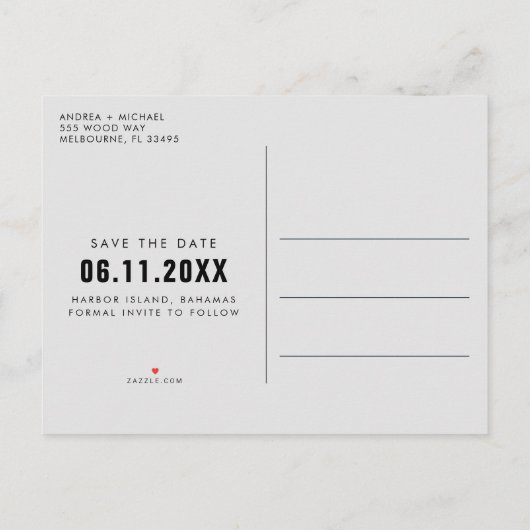 Budget Twee Foto Bruiloft Save the Date Uitnodiging Briefkaart (Achterkant)