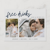 Budget Twee Foto Bruiloft Save the Date Uitnodiging Briefkaart (Voorkant)