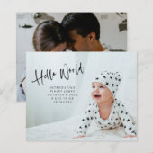 Budget twee Foto Hallo Aankondiging van de geboort (Voorkant / Achterkant)