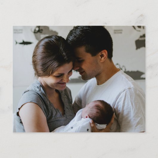 Budget twee Foto Hallo Aankondiging van de geboort (Achterkant)