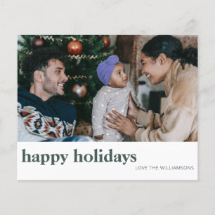 Budget Twee Foto Minimaal Groen Zalig Kerstkaart