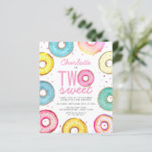 Budget Twee lieve donuts 2e verjaardag uitnodiging (Staand voorkant)