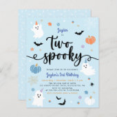 Budget Twee Spooky Blue Halloween Boy 2e Verjaarda (Voorkant / Achterkant)