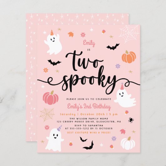 Budget Twee Spooky Halloween Ghost 2e Verjaardag (Voorkant / Achterkant)