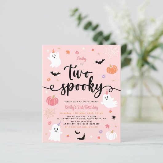 Budget Twee Spooky Halloween Ghost 2e Verjaardag (Staand voorkant)