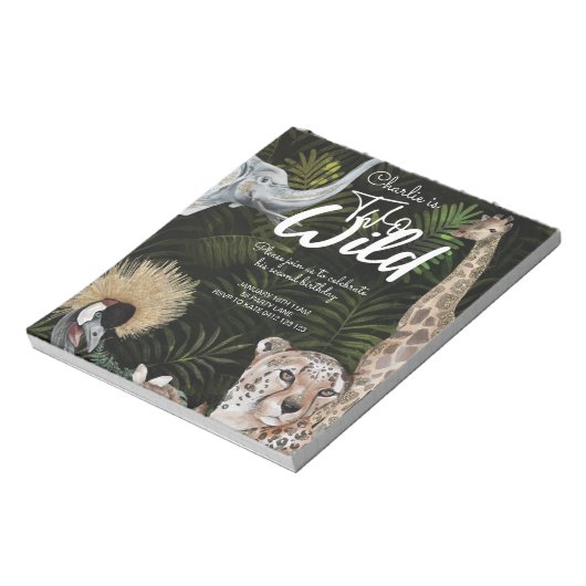 BUDGET Twee uitnodiging tot vrijdag Oerwoud Wild G Notitieblok (Linkerzijde)