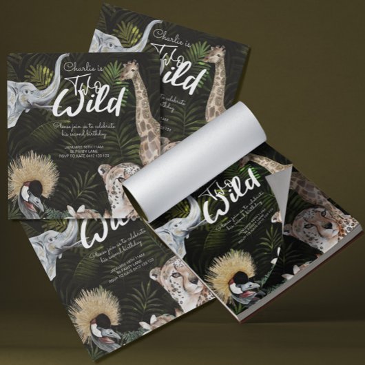 BUDGET Twee uitnodiging tot vrijdag Oerwoud Wild G Notitieblok