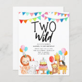 Budget TWEE WILD Safari Party Dieren 2e Verjaardag (Voorkant / Achterkant)