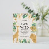 Budget Twee Wilde Ecru Gouden 2e Verjaardagsuitnod (Staand voorkant)