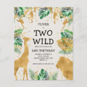 Budget Twee Wilde Ecru Gouden 2e Verjaardagsuitnod (Voorkant)