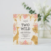 Budget Twee Wilde Roze Ecru Meisjes 2e Verjaardag (Staand voorkant)